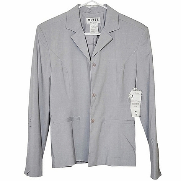 7102 * Mixit Stretch Blazer Gray Size 8 NWT - Picture 1 of 10